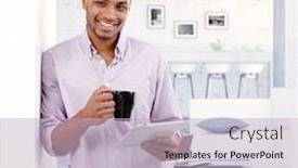  Presentation with black tea - Cool new presentation design with stay-at-home-young-black backdrop and a light blue colored foreground