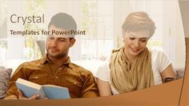  Presentation with home - Presentation design enhanced with stay-at-home-young-couple background and a lemonade colored foreground