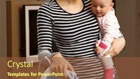  Presentation with ironing - Audience pleasing presentation design consisting of stay-at-home-young-mother backdrop and a tawny brown colored foreground