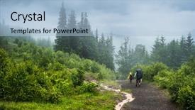  Presentation with path - PPT theme having stay go - couple of tourists going background and a light blue colored foreground