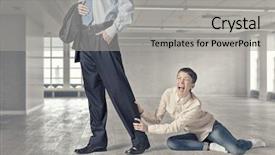  Presentation with leave - Audience pleasing PPT theme consisting of stay go - do not leave me alone backdrop and a  colored foreground