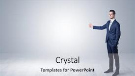  Presentation with lonely - Cool new PPT layouts with stay go - lonely businessman hitchhikes concept backdrop and a  colored foreground