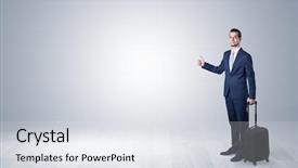  Presentation with lonely - Amazing presentation design having stay go - lonely businessman hitchhikes concept backdrop and a  colored foreground