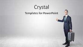  Presentation with lonely - PPT layouts featuring stay go - lonely businessman hitchhikes concept background and a  colored foreground