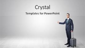  Presentation with lonely - Slide deck consisting of stay go - lonely businessman hitchhikes concept background and a  colored foreground