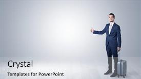  Presentation with lonely - Presentation theme featuring stay go - lonely businessman hitchhikes concept background and a  colored foreground