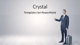  Presentation with lonely - Theme with stay go - lonely businessman hitchhikes concept background and a  colored foreground