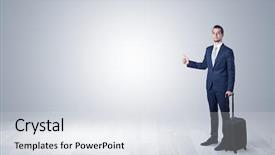  Presentation with modern medicine cardiology concept mixed - Slide deck enhanced with stay go - lonely businessman hitchhikes concept background and a  colored foreground