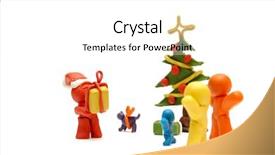  Presentation with 3 family member - Cool new presentation theme with stay home mother - family christmas backdrop and a white colored foreground