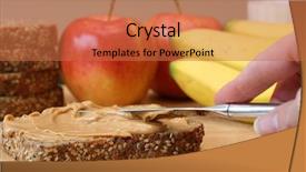  Presentation with peanut butter - Presentation enhanced with stay home mother - making lunch peanut butter sandwich background and a red colored foreground