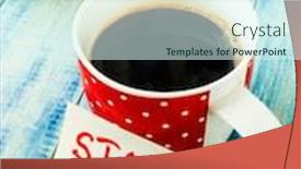  Presentation with tea cup - Colorful presentation design enhanced with stay-home-note-fritters backdrop and a cool aqua colored foreground