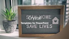  Presentation with text message - Presentation theme consisting of stay-home-save-lives-staying background and a gray colored foreground