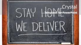  Presentation with deliver - Amazing presentation theme having stay-home-we-deliver-white backdrop and a gray colored foreground