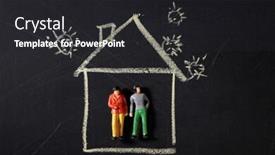  Presentation with epidemic - Presentation design with stay-home-written-white-chalk background and a dark gray colored foreground