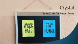  Presentation with note - Amazing slide deck having stay humble word on sticky backdrop and a lemonade colored foreground