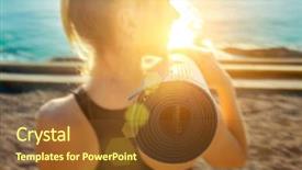  Presentation with sea sun - Amazing presentation design having stay on the sea coastline backdrop and a tawny brown colored foreground