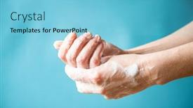  Presentation with wash - Slide set having stay-protected-wash-your-hands background and a light blue colored foreground