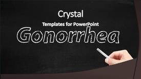  Presentation with blackboard - Slides featuring std - gonorrhea written on a blackboard background and a black colored foreground
