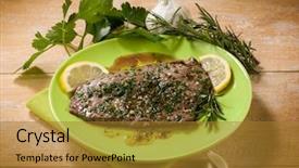  Presentation with garlic - Slide deck enhanced with steacker - beef steack with garlic background and a gold colored foreground