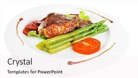  Presentation with meat beef - Cool new presentation design with steacker - roasted beef meat steack served backdrop and a  colored foreground