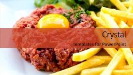  Presentation with white plate - Cool new presentation design with steacker - tasty tartare raw beef backdrop and a red colored foreground