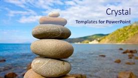  Presentation with balanced stones - Slide deck enhanced with steady - balanced stones in sea beach background and a  colored foreground
