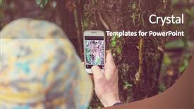  Presentation with jungle - Cool new presentation design with steady - tourist in the jungle backdrop and a tawny brown colored foreground