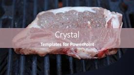  Presentation with grilling - Theme consisting of steak-beef-stake-fresh-raw background and a coral colored foreground