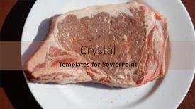  Presentation with bone - Slide set enhanced with steak-beef-stake-fresh-raw background and a coral colored foreground
