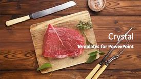  Presentation with raw meat - Amazing slide set having steak cuts - raw beef meat fillet backdrop and a red colored foreground