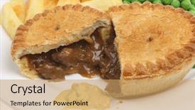  Presentation with kidney - Amazing PPT theme having steak kidney pie with chips backdrop and a coral colored foreground