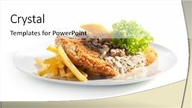  Presentation with vienna - Cool new slide deck with steak meal - vienna schnitzel served with mushroom backdrop and a  colored foreground