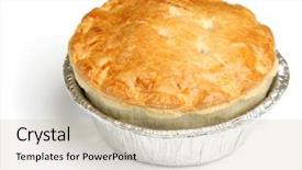 Presentation with steak - Cool new slide set with steak meat pie in foil backdrop and a soft green colored foreground