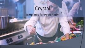  Presentation with steak - Beautiful presentation design featuring steak meat plate with final backdrop and a light blue colored foreground