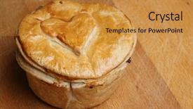  Presentation with shape heart - Slide set featuring steak pie with heart shape background and a gold colored foreground