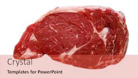  Presentation with raw meat - Beautiful presentation design featuring steak-raw-steak-thick-cut backdrop and a red colored foreground