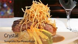  Presentation with tenderloin - Amazing presentation design having steak restaurant - grilled beef tenderloin entree backdrop and a gold colored foreground