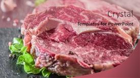  Presentation with graphite - Presentation theme having steak ribeye on the black graphite tray background and a coral colored foreground