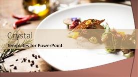  Presentation with food chips - Cool new slides with steak-tartare-horseradish-creme-black backdrop and a coral colored foreground