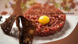  Presentation with food chips - Cool new slide set with steak-tartare-horseradish-creme-black backdrop and a red colored foreground