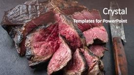 Presentation with barbecue dry aged kobe rib - Audience pleasing PPT layouts consisting of steak wine - barbecue dry aged wagyu bistecca backdrop and a tawny brown colored foreground