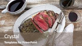  Presentation with close up of beef tartar - Theme with steak wine - barbecue wagyu roast beef background and a violet colored foreground