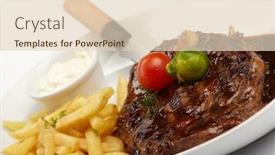  Presentation with french fries - Slides with steak-with-french-fries background and a lemonade colored foreground