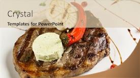  Presentation with steak - Cool new PPT theme with steak-with-hot-red-pepper backdrop and a lemonade colored foreground