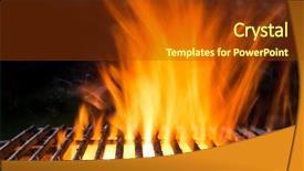  Presentation with charcoal - Beautiful theme featuring empty bbq flaming charcoal cast backdrop and a tawny brown colored foreground