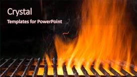 Presentation with bbq - Audience pleasing PPT layouts consisting of empty bbq flaming charcoal cast backdrop and a wine colored foreground