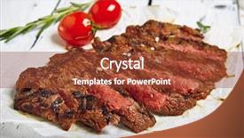  Presentation with restaurant menu - Colorful theme enhanced with best house - gourmet grill restaurant beef steak backdrop and a tawny brown colored foreground