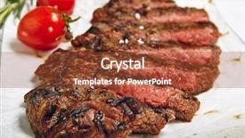  Presentation with restaurant menu - Slides having best house - gourmet grill restaurant beef steak background and a red colored foreground