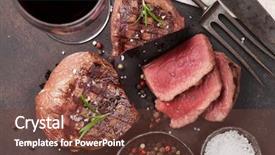  Presentation with cutting board - Cool new theme with roast beef - grilled fillet steaks on cutting backdrop and a tawny brown colored foreground