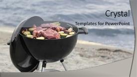  Presentation with hydroponics vegetables hydroponic vegetable - Colorful slide deck enhanced with steaks and vegetables on beach backdrop and a light gray colored foreground